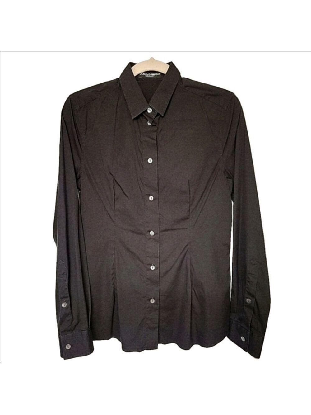 Vintage Dolce & Gabbana Minimalist Button Down Shirt Long Sleeves Black EU42